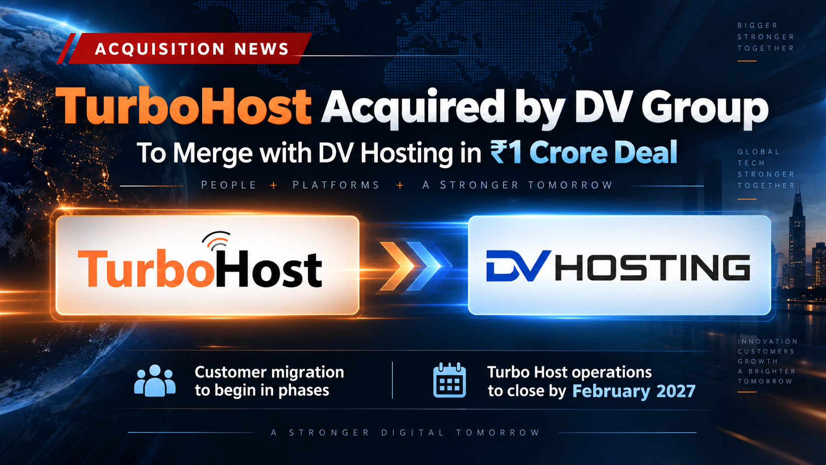 Turbo Host Joins DV Hosting Following ₹1 Crore Acquisition by DV Group